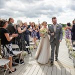 Husband and wife walking down aisle, Wedding Ceremonies and Receptions at Casa Larga Vineyards